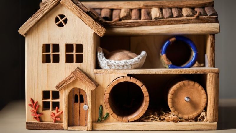 Nhà gỗ cho bé hamster cực xinh xẻo