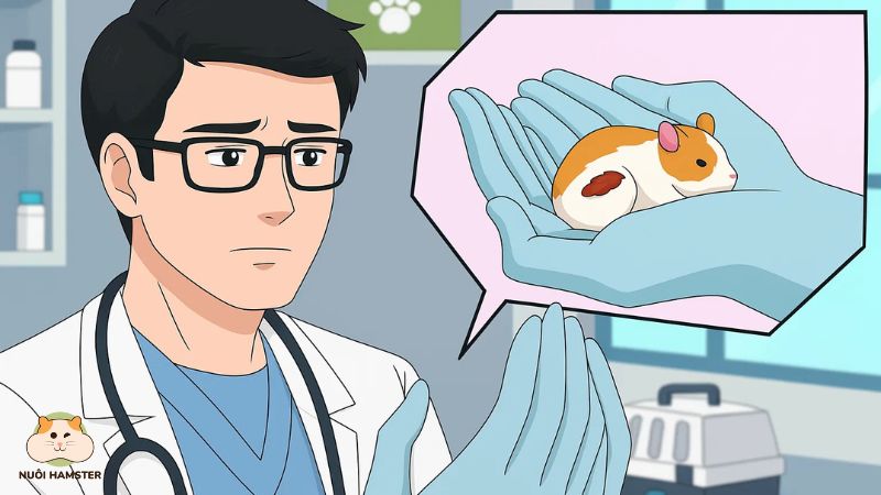 đưa hamster đến bác sĩ thú y để thăm khám