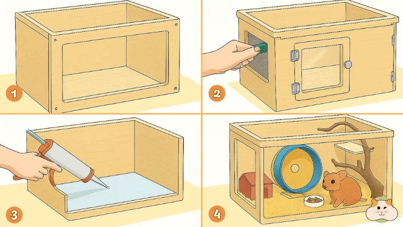 Làm chuồng nuôi hamster bằng gỗ